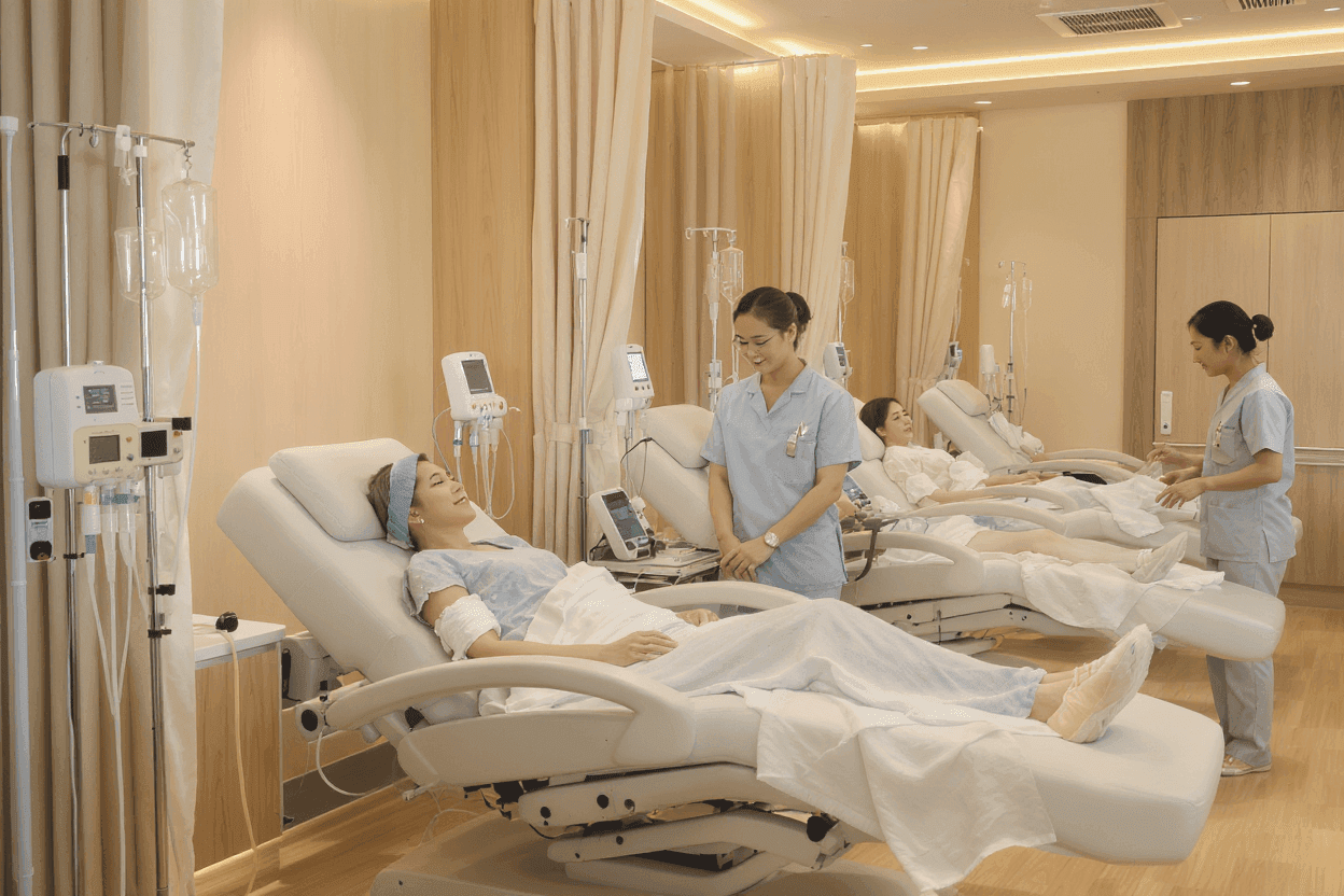 A doctor smiling at a patient at Kaiser Clinic