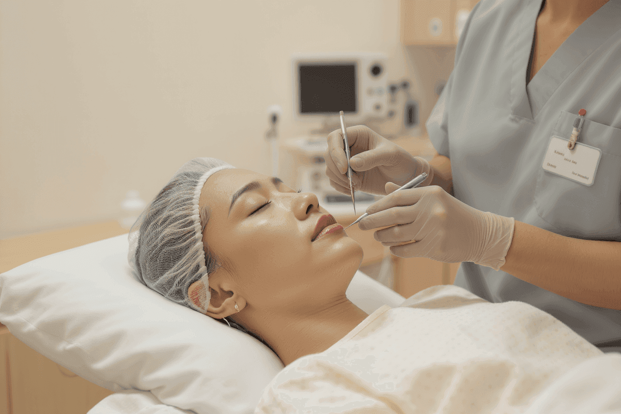 A doctor smiling at a patient at Kaiser Clinic